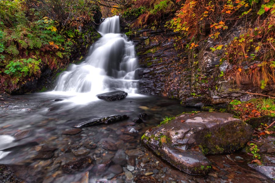 Crooked Creek Falls in Valdez, Alaska