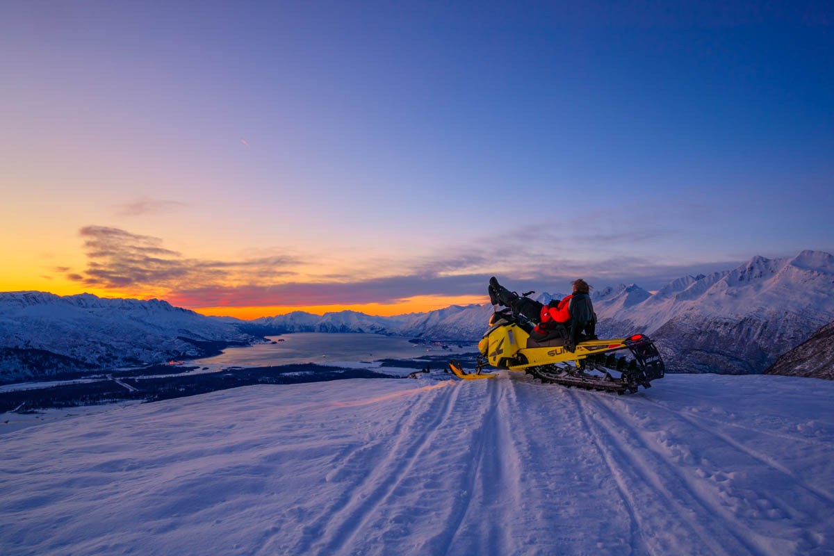 Snowmobile sunset, Valdez, Alaska