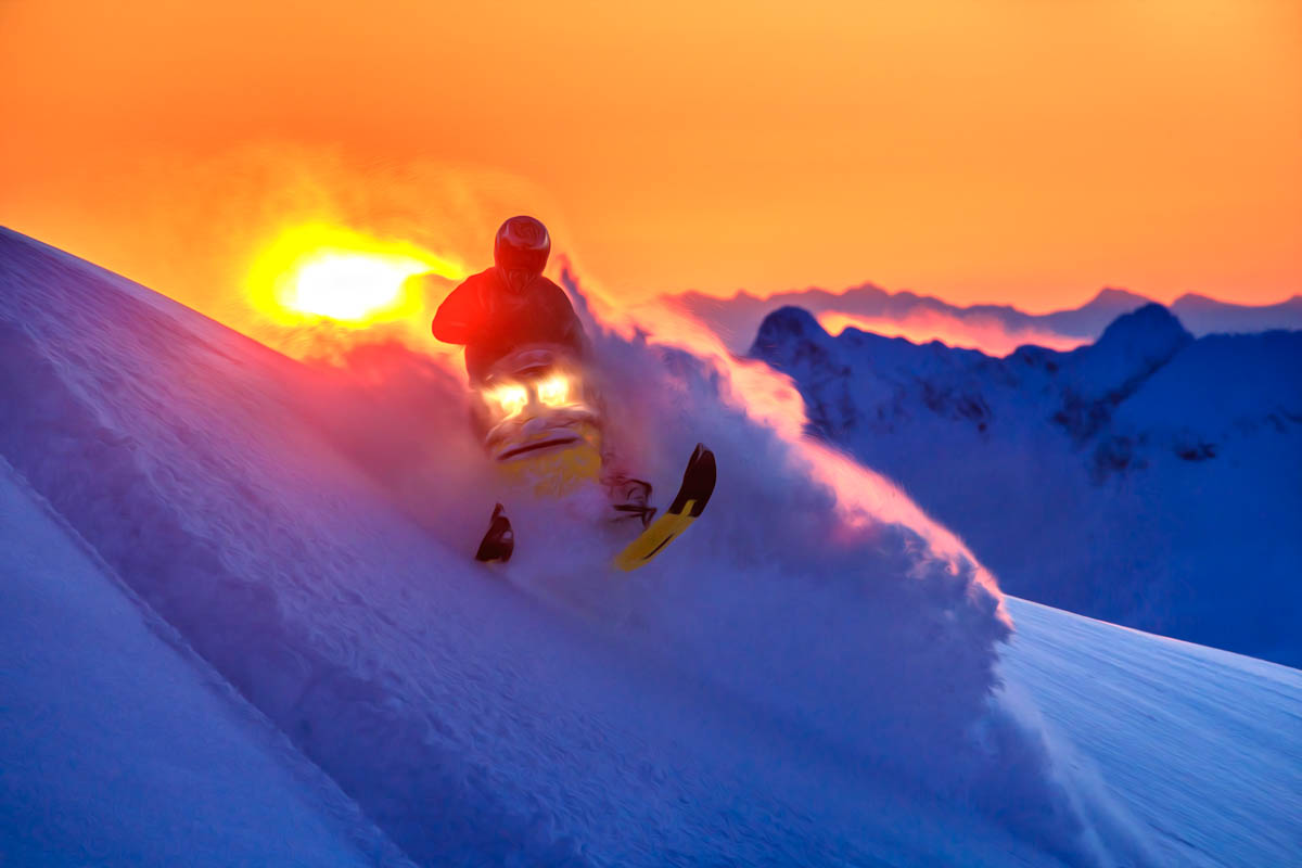 Snowmobiling in Valdez, Alaska